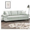 Image de Canapé 3 places avec oreillers gris clair 180 cm velours