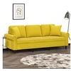 Image de Canape droit 3 places en polyester jaune 77 x 212 x 80 cm