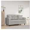 Image de Canapé 2 places avec oreillers gris clair 120 cm