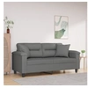 Image de Canapé 2 places avec oreillers gris foncé 140 cm