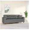 Image de Canapé 3 places avec oreillers gris foncé 180 cm