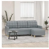 Image de Canape droit 3 places en tissu gris 60 x 198 x 41 cm