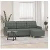 Image de Canape droit 3 places en tissu gris 60 x 198 x 80 cm