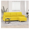 Image de Canapé à 3 places avec repose pieds Jaune clair 180 cm Tissu