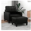 Image de Fauteuil avec repose-pied Noir 60 cm Similicuir3201009