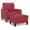 Image de Fauteuil avec repose-pied en Similicuir Rouge bordeaux 60 cm