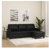 Image de Canapé à 3 places avec repose-pieds Noir 180 cm Similicuir3201014