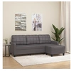 Image de Canapé à 3 places avec repose-pieds Gris 180 cm Similicuir