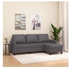 Image de Canapé à 3 places avec repose-pieds Gris 180 cm Similicuir3201026
