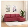 Image de Canapé à 3 places repose pieds Rouge bordeaux 180 cm Similicuir