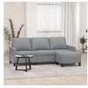 Image de Canapé à 3 places avec repose-pieds Gris clair 180 cm Tissu3201037
