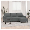 Image de Canapé à 3 places avec repose-pieds Gris foncé 180 cm Tissu3201038
