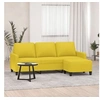 Image de Canapé à 3 places avec repose-pieds Jaune clair 180 cm Tissu3201042