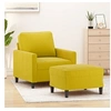 Image de Fauteuil avec repose-pied jaune 60 cm velours3201051