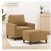 Image de Fauteuil avec repose pied Marron 60 cm Velours