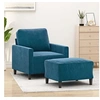 Image de Fauteuil avec repose-pied Bleu 60 cm Velours3201054