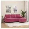 Image de Canapé à 3 places et repose-pieds Rouge bordeaux 180 cm Velours3201059