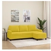 Image de Canapé à 3 places avec repose pieds jaune 180 cm velours