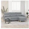 Image de Canapé à 3 places avec repose pieds Gris clair 180 cm Tissu