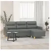 Image de Canapé à 3 places avec repose-pieds Gris foncé 180 cm Tissu3201074