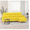 Image de Canapé à 3 places avec repose-pieds Jaune clair 180 cm Tissu3201078