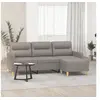 Image de Canapé à 3 places avec repose pieds Taupe 180 cm Tissu
