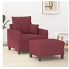 Image de Fauteuil avec repose pied Rouge bordeaux 60 cm Tissu