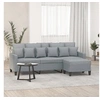 Image de Canapé à 3 places avec repose-pieds Gris clair 180 cm Tissu3201089