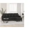 Image de Canapé à 3 places avec repose-pieds Noir 180 cm Tissu3201093