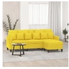 Image de Canapé à 3 places avec repose-pieds Jaune clair 180 cm Tissu3201094