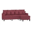 Image de Canapé à 3 places avec repose-pieds Rouge bordeaux 180 cm Tissu3201095