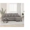 Image de Canapé à 3 places avec repose pieds Taupe 180 cm Tissu