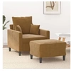 Image de Fauteuil avec repose pied Marron 60 cm Velours