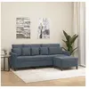 Image de Canapé à 3 places avec repose-pieds Gris foncé 180 cm Velours3201108