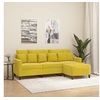 Image de Canapé à 3 places avec repose-pieds jaune 180 cm velours3201113
