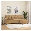 Image de Canapé à 3 places avec repose pieds Marron 180 cm Velours