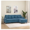Image de Canapé à 3 places avec repose-pieds Bleu 180 cm Velours3201116