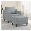 Image de Fauteuil avec repose-pied Gris clair 60 cm Tissu3201127