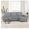 Image de Canapé à 3 places avec repose-pieds Gris clair 180 cm Tissu3201151