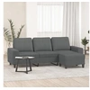 Image de Canapé à 3 places avec repose-pieds Gris foncé 180 cm Tissu3201152