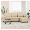 Image de Canapé à 3 places avec repose pieds Crème 180 cm Tissu