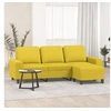 Image de Canapé à 3 places avec repose pieds Jaune clair 180 cm Tissu