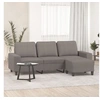 Image de Canapé à 3 places avec repose pieds Taupe 180 cm Tissu