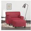 Image de Fauteuil avec repose-pied Rouge bordeaux 60 cm Similicuir3201162