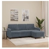 Image de Canapé à 3 places avec repose pieds Gris foncé 180 cm Velours