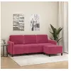 Image de Canapé à 3 places et repose-pieds Rouge bordeaux 180 cm Velours3201178