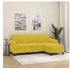 Image de Canapé à 3 places avec repose pieds jaune 180 cm velours