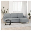 Image de Canapé à 3 places avec repose-pieds Gris clair 180 cm Tissu 3201192