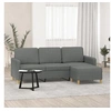 Image de Canapé à 3 places avec repose-pieds Gris foncé 180 cm Tissu 3201193