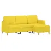 Image de Canapé à 3 places avec repose pieds Jaune clair 180 cm Tissu